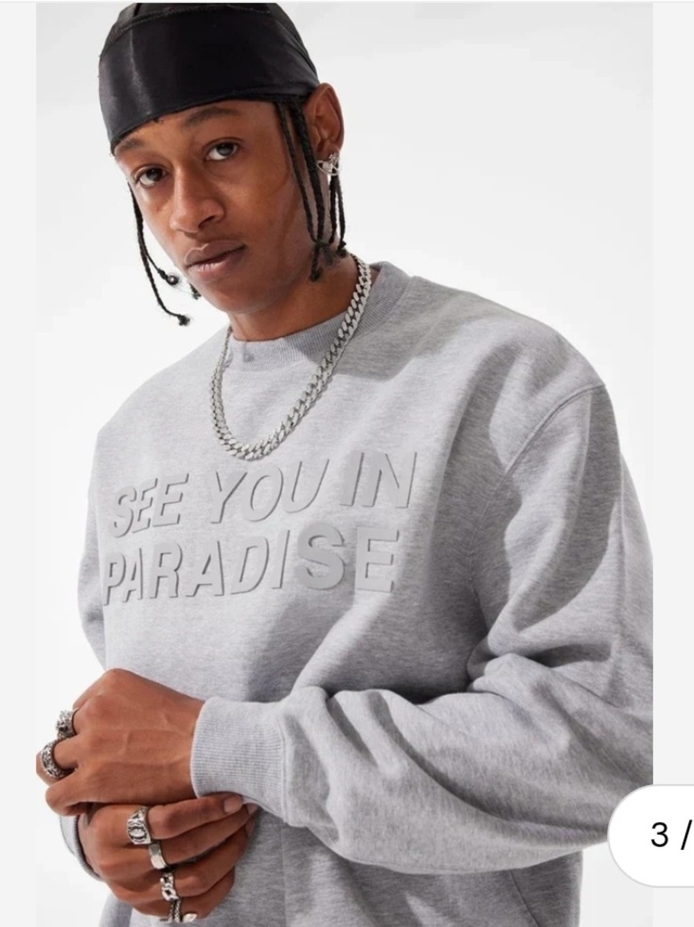 JORDAN CRAIG SEE YOU IN PARADISE TONAL CREWNECK SWEATSHIRT Size Medium